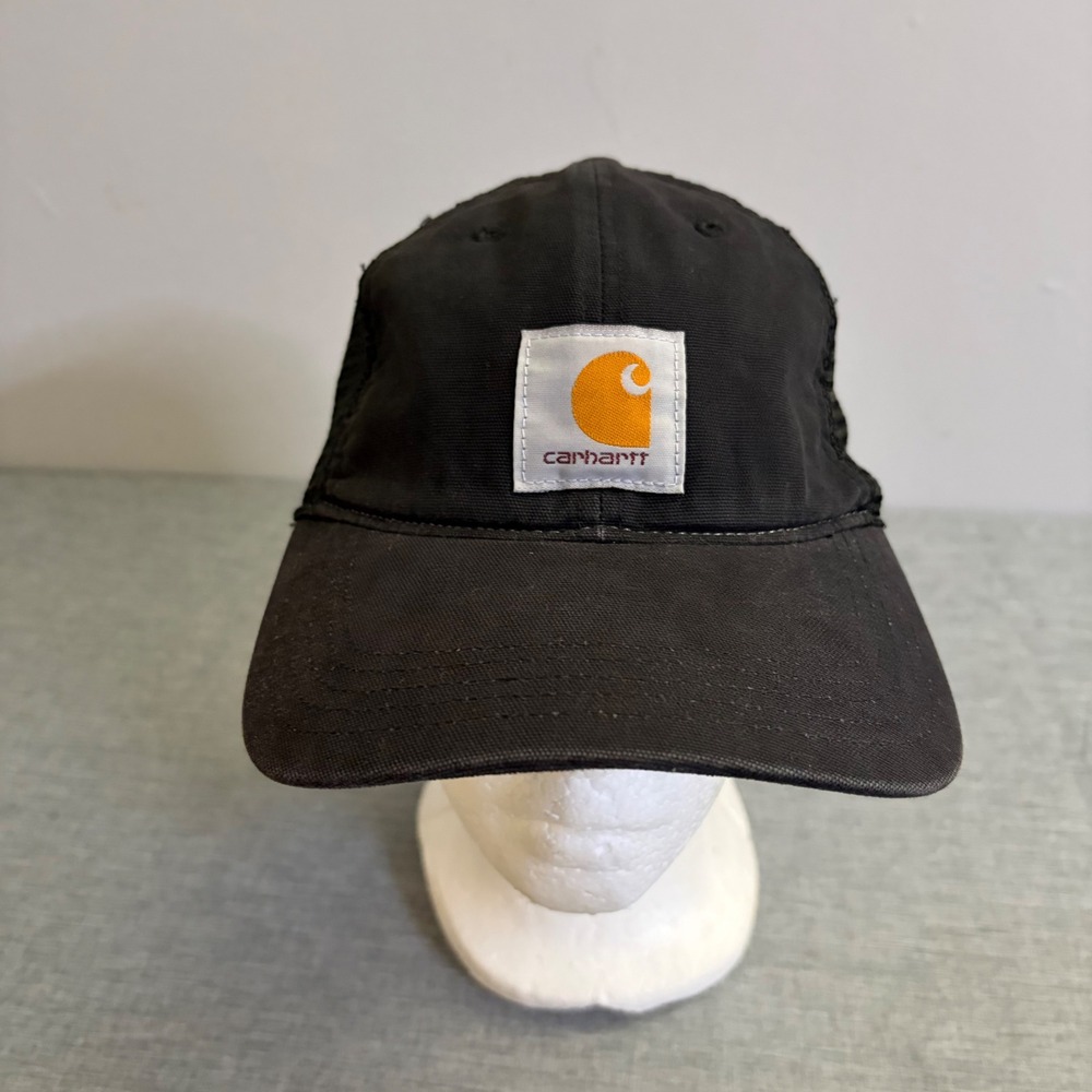 Carhartt Trucker Hat Mens OSFA Black Buffalo Mesh Back Cap 100286 001 Snapback